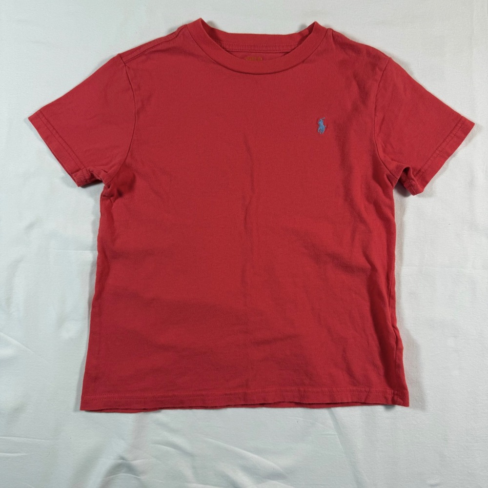 Polo Ralph Lauren Kids Red Short Sleeve Cotton Pony Logo T-Shirt Size 7